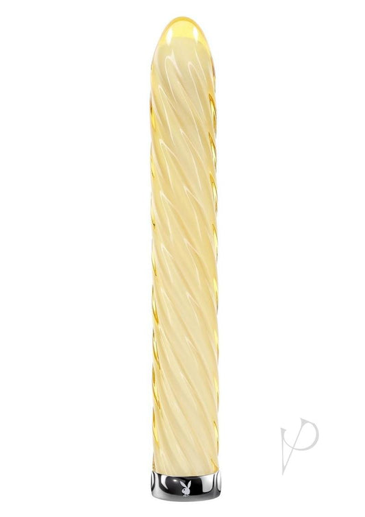 Playboy Twist of Fate Rechargeable Glass Twirling Vibrator - Yellow
