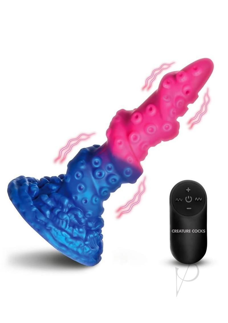 Creature cocks Deluxe Lord Kraken Vibrating Rechargeable Silicone Glow-in-the-Dark Dildo