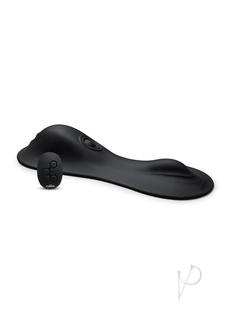 Cowgirl Rodeo Rumbler Grinding Vibrating Tapping Rechargeable Silicone Dildo - Black