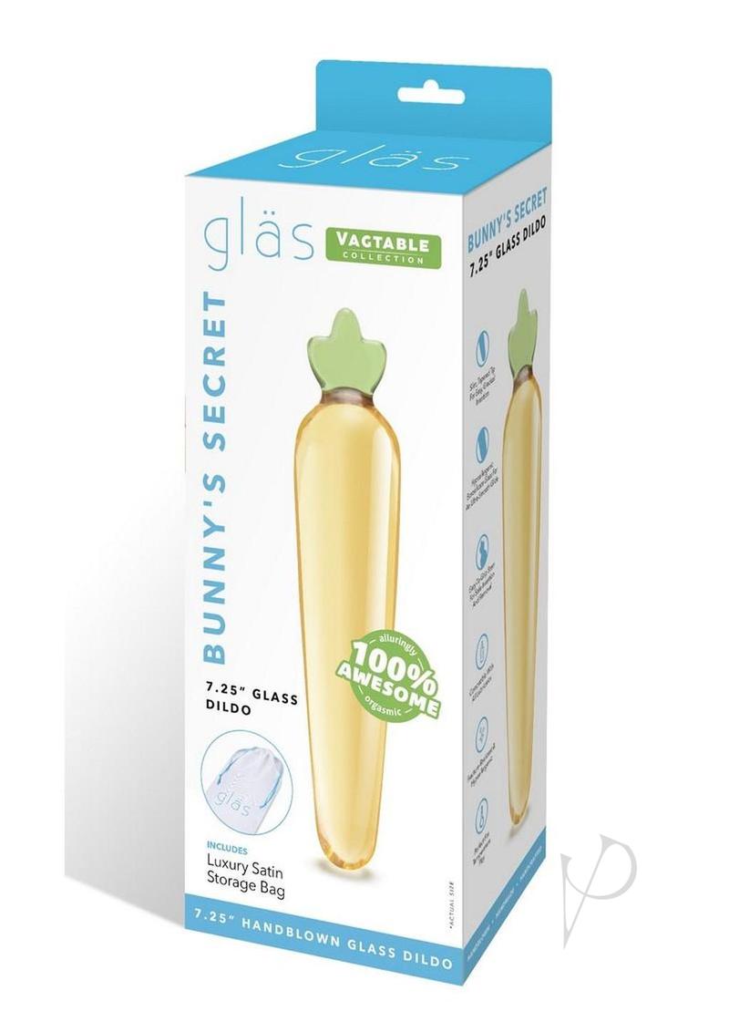 Glas Bunny's Secret Glass Dildo 7.25in - Yellow/Green