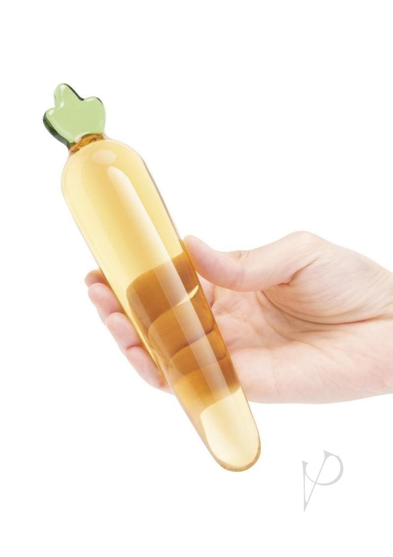 Glas Bunny's Secret Glass Dildo 7.25in - Yellow/Green