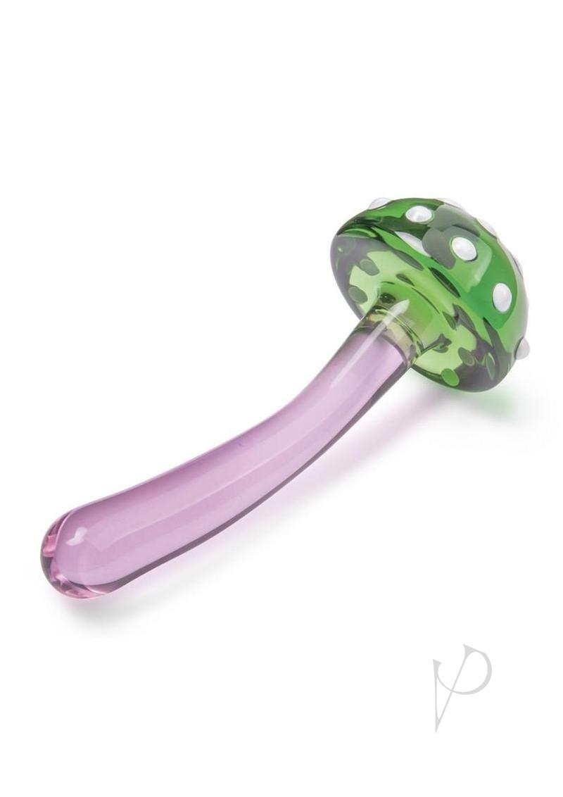 Glas Magic Mushroom Glass Dildo 7.5in - Pink/Green