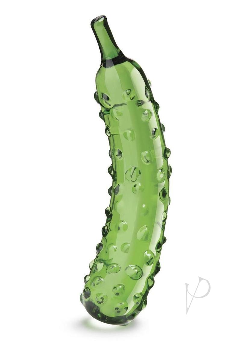 Glas Caressing Cucumber Glass Dildo 8.25in - Green