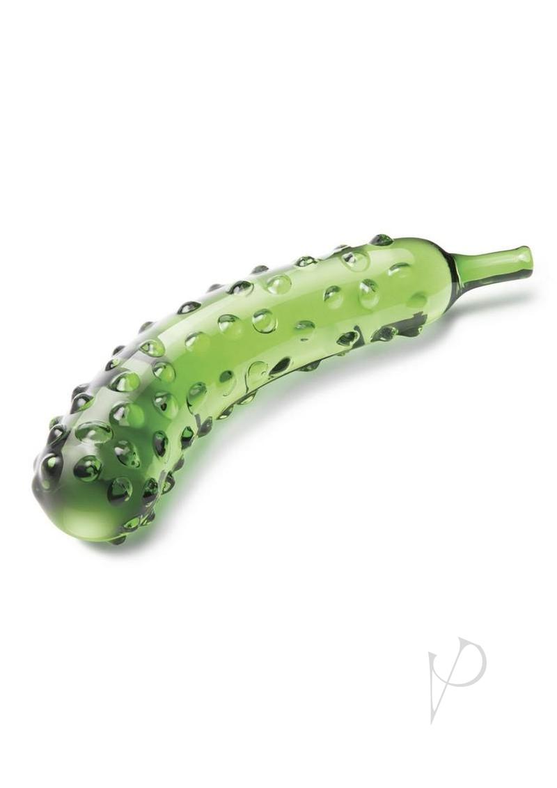 Glas Caressing Cucumber Glass Dildo 8.25in - Green