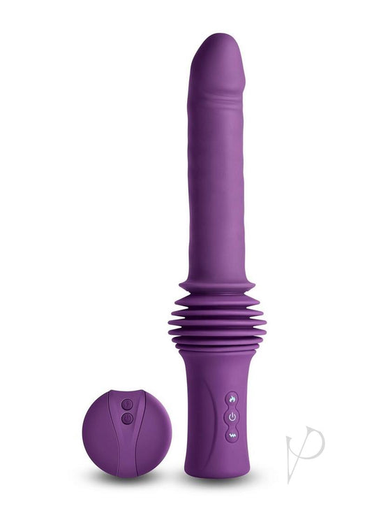 Inya Super Stroker Rechargeable Silicone Thrusting Vibrator - Purple