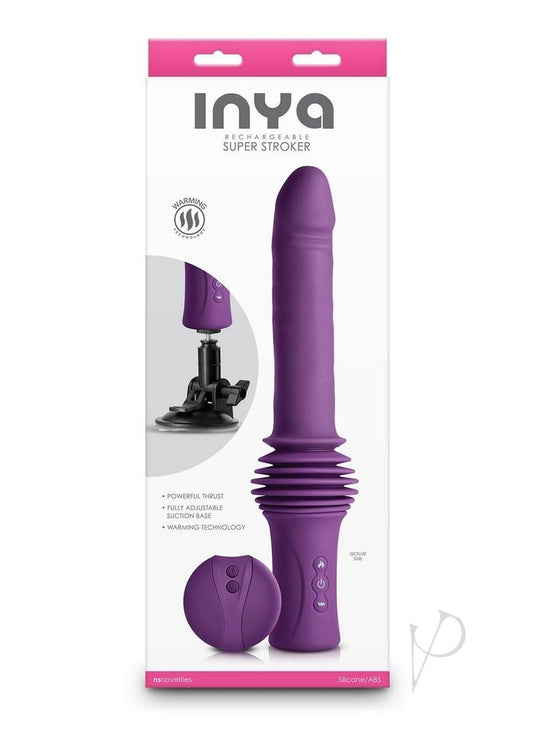 Inya Super Stroker Rechargeable Silicone Thrusting Vibrator - Purple