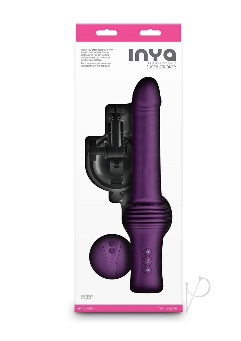 Inya Super Stroker Rechargeable Silicone Thrusting Vibrator - Purple