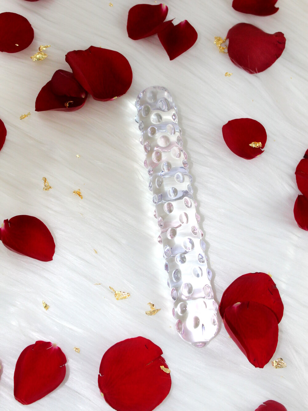 Glas Purple Rose Nubby Dildo