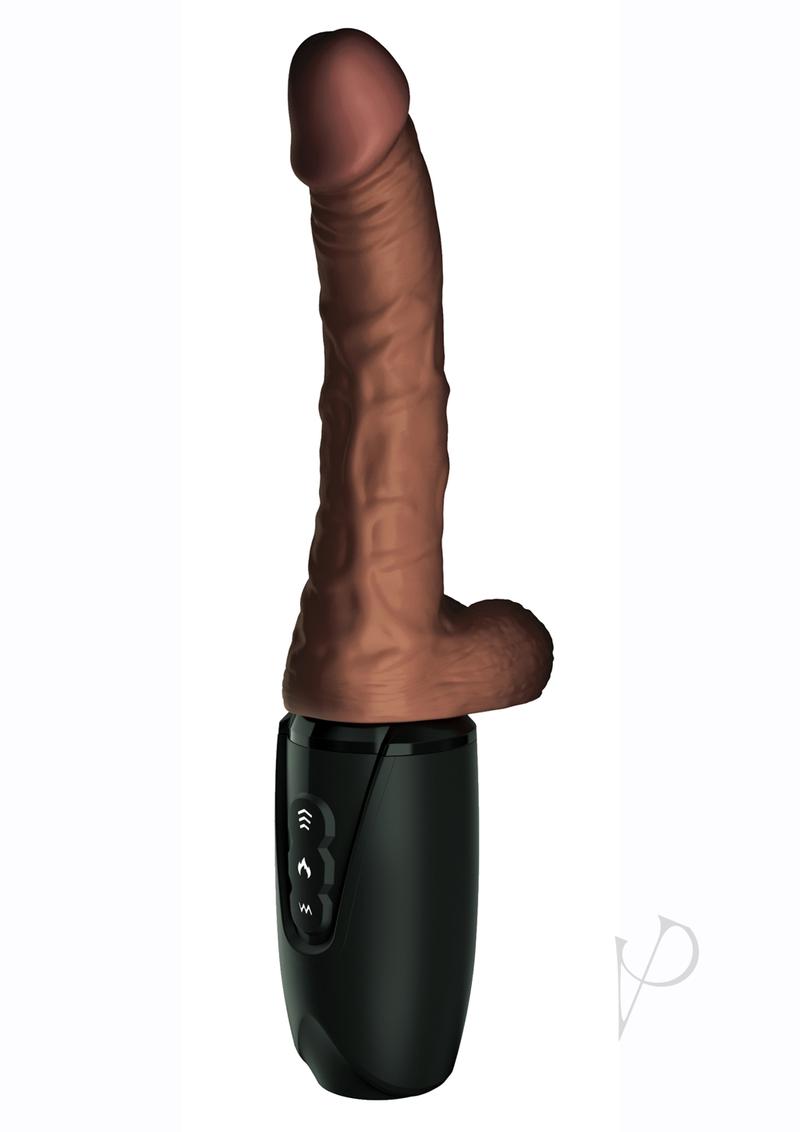 King Cock Plus Rechargeable Thrusting Dildo with Balls 7.5in - Deep Tone