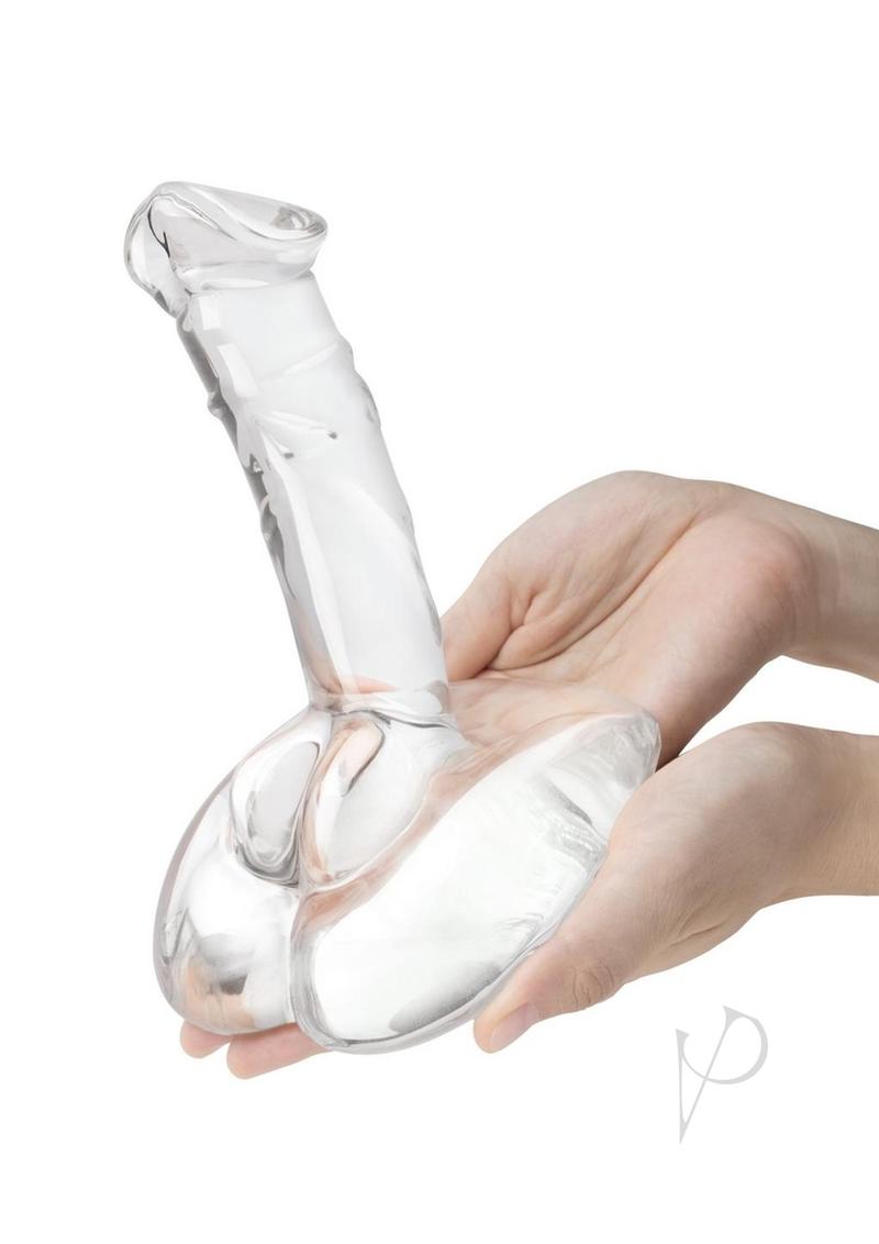 Glas Rideable Standing Glass Cock with Stability Base 7.5in - Clear