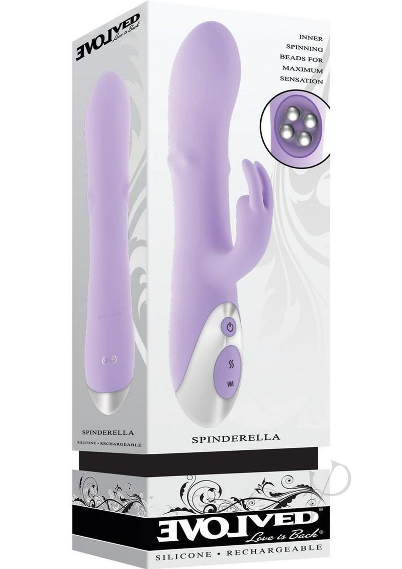 Spinderella Rechargeable Silicone Rabbit Vibrator - Purple