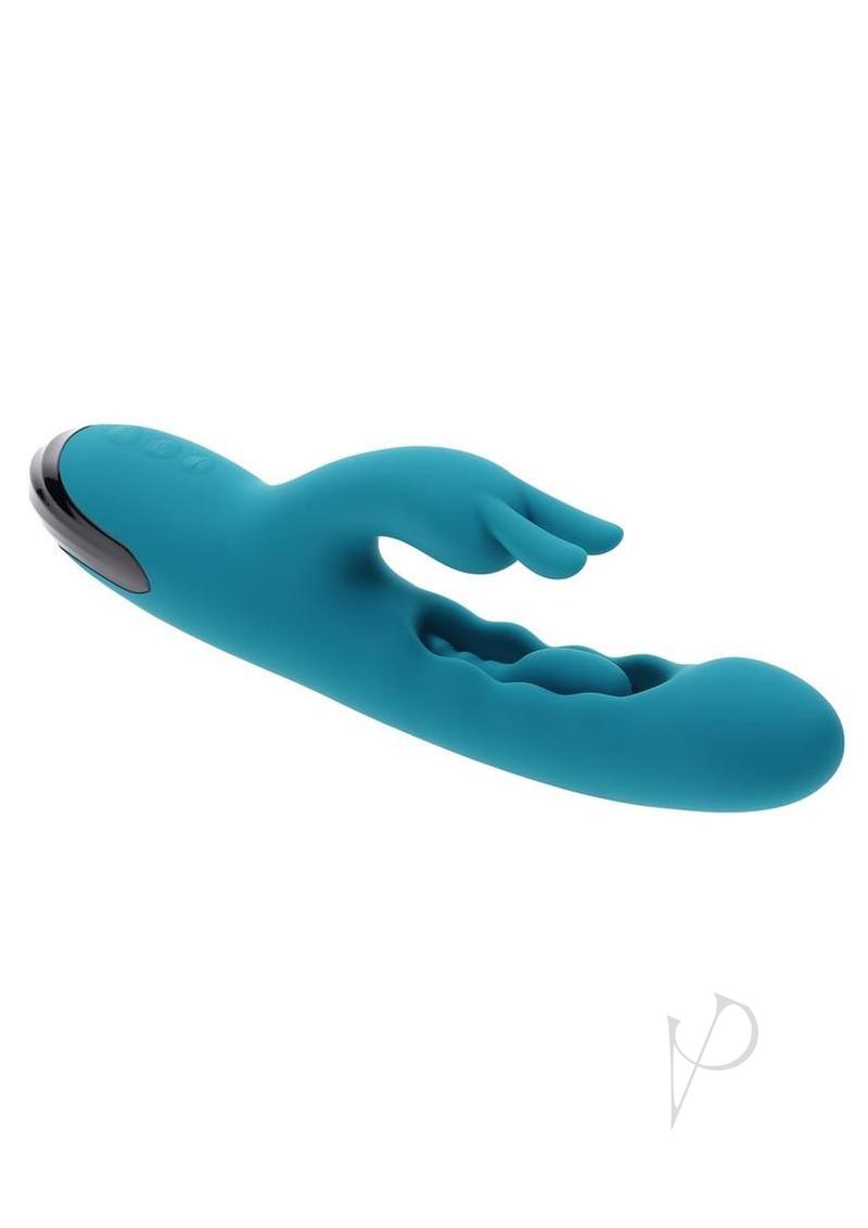 Bunny Tapper Rechargeable Silicone Tapping Rabbit Vibrator - Blue