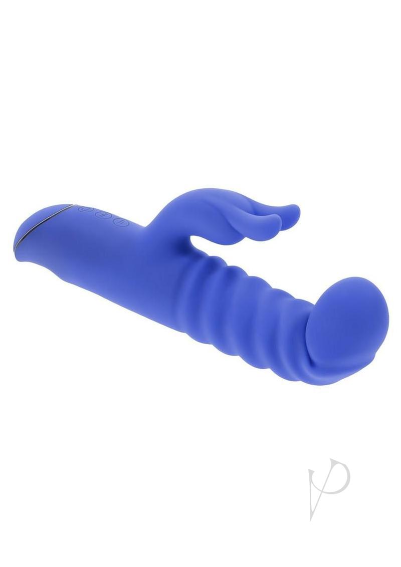 Knock Knock Rechargeable Silicone Rabbit Vibrator - Blue