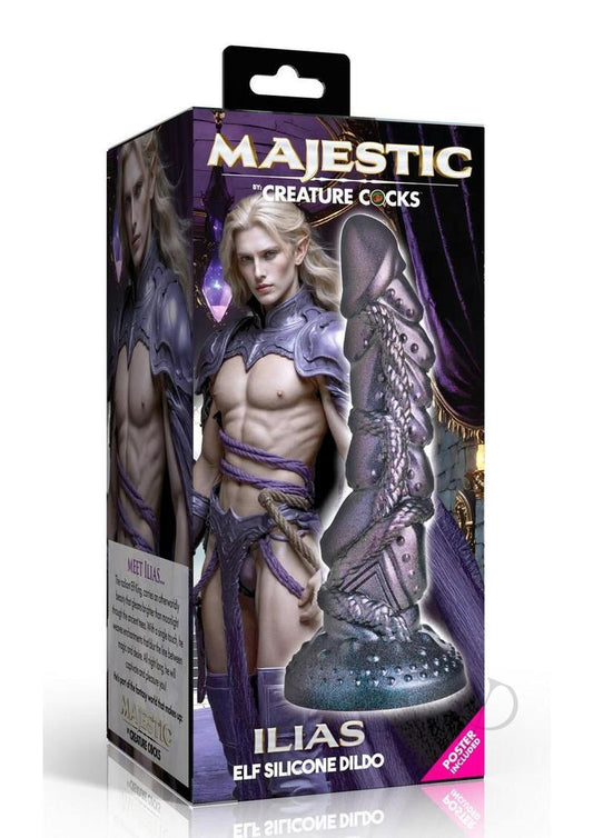 Creature Cocks Ilias Elf Silicone Dildo 8.5in - Silver