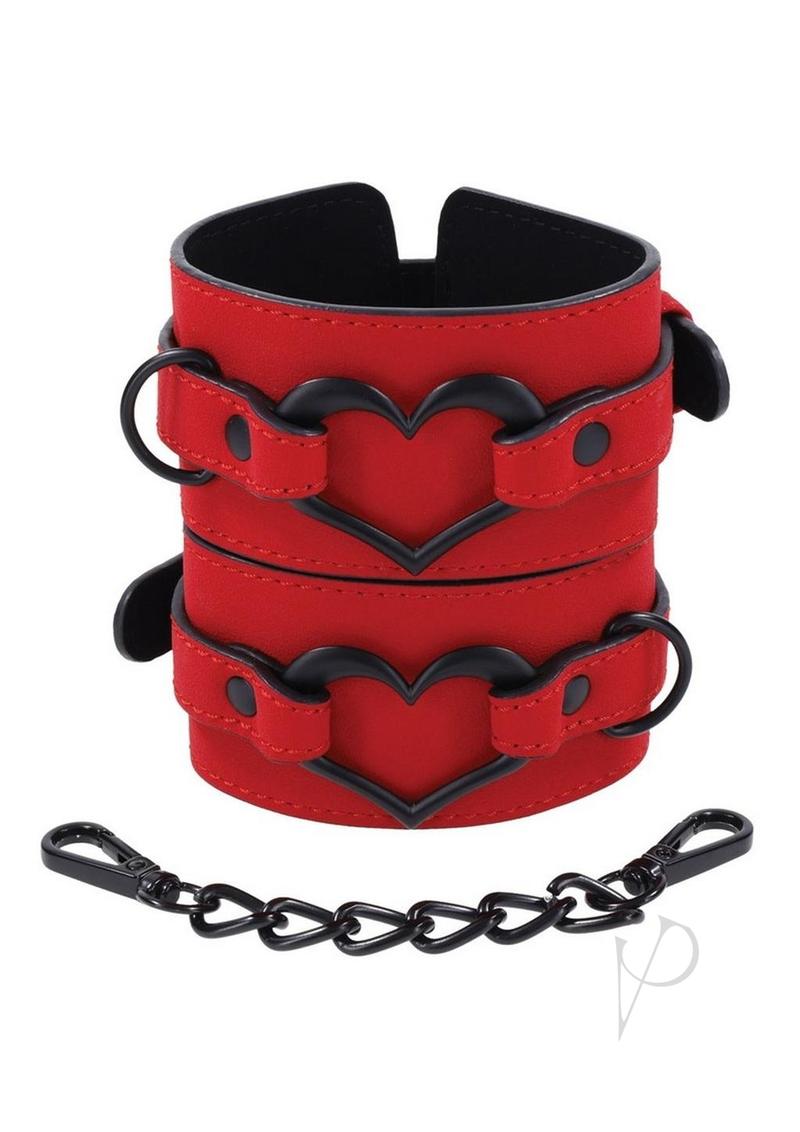 Sex & Mischief Amor Handcuffs - Red/Black