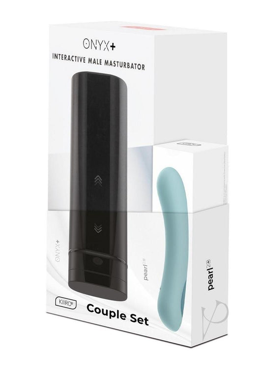 Kiiroo Onyx+ & Pearl2+ Couple Set Masturbator and Vibrator - Turquoise