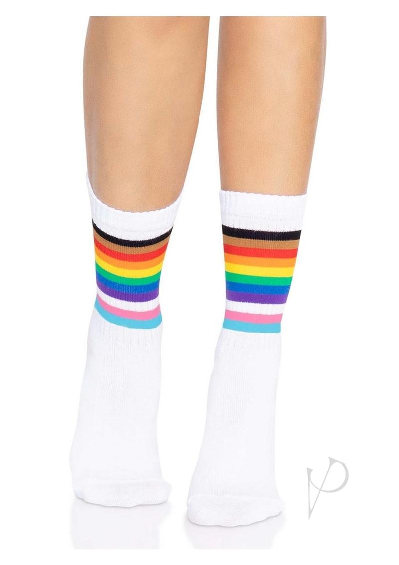 Leg Avenue Pride Crew Socks - O/S - Rainbow