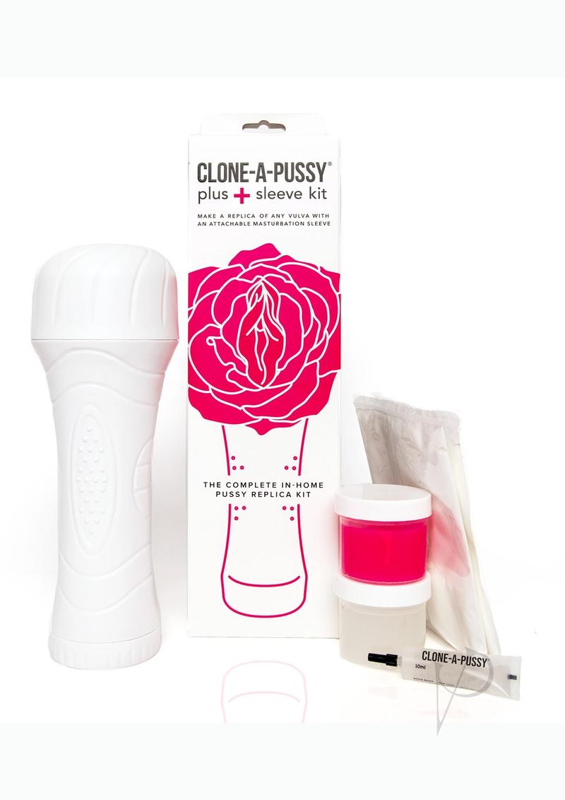 Clone-A-Pussy Plus Sleeve Silicone Vulva Molding Kit with Attachable Sleeve - Hot Pink