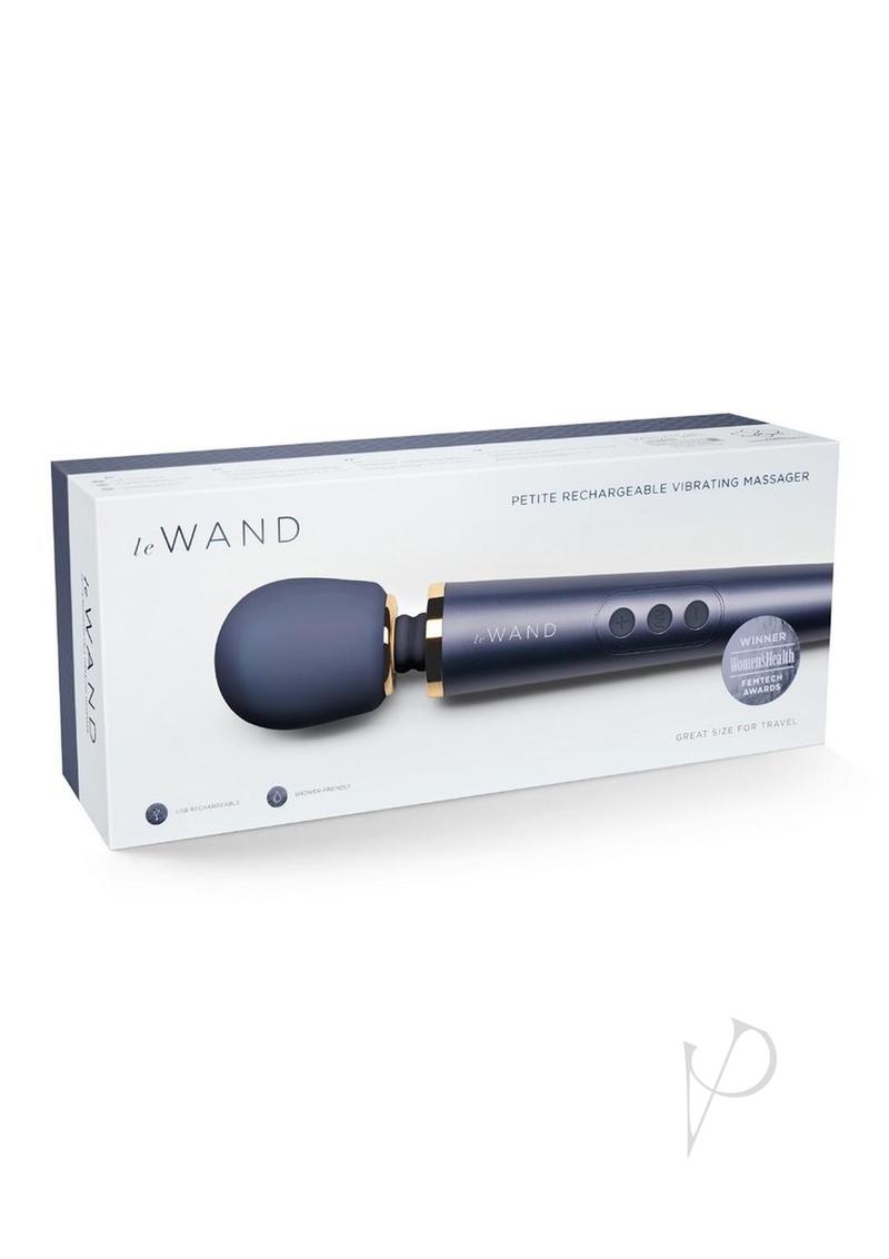 Le Wand Petite Rechargeable Silicone Vibrating Massager - Navy Blue