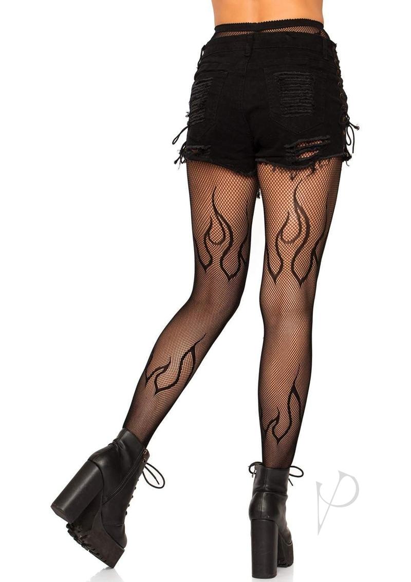 Leg Avenue Flame Net Tights Black