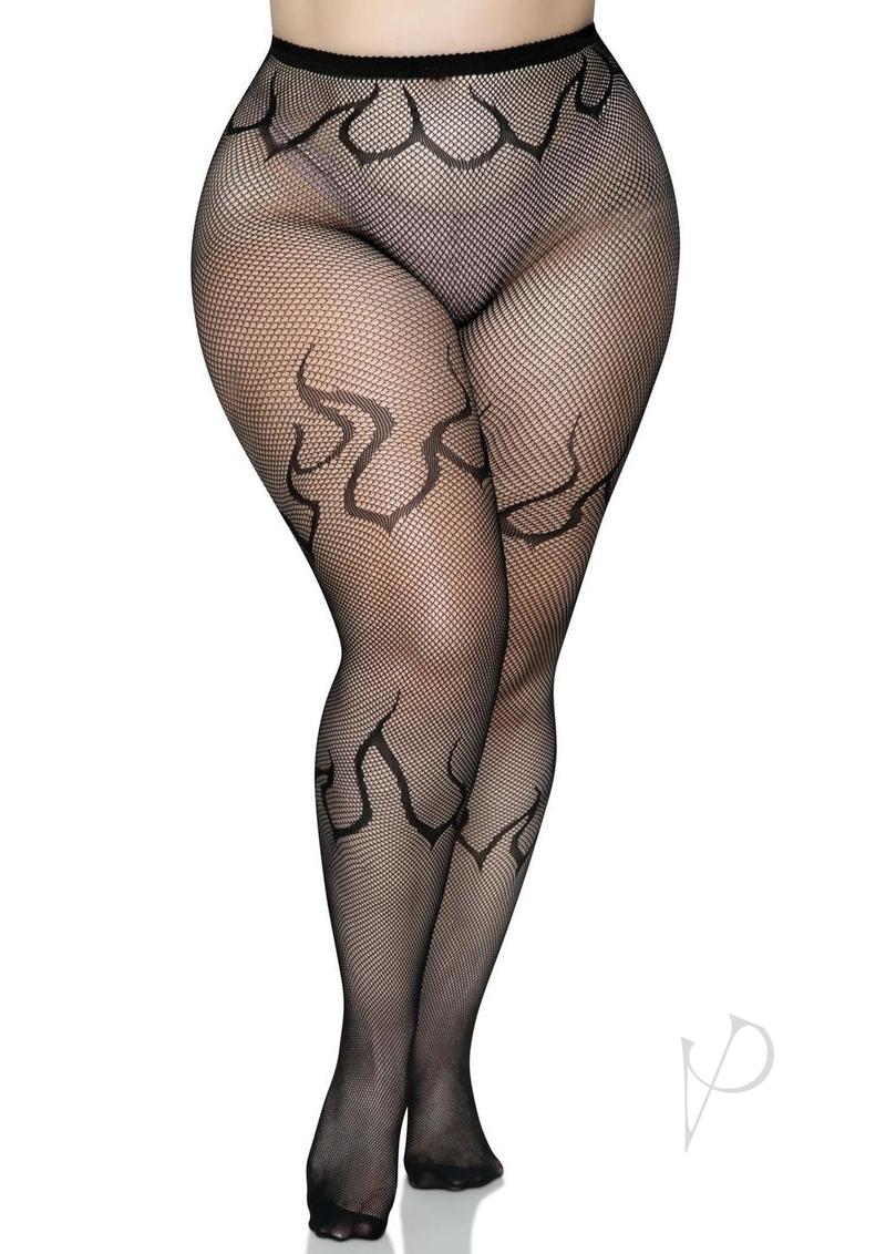 Leg Avenue Flame Net Tights Black