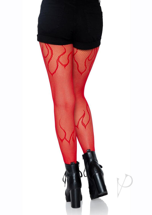 Leg Avenue Flame Net Tights Red