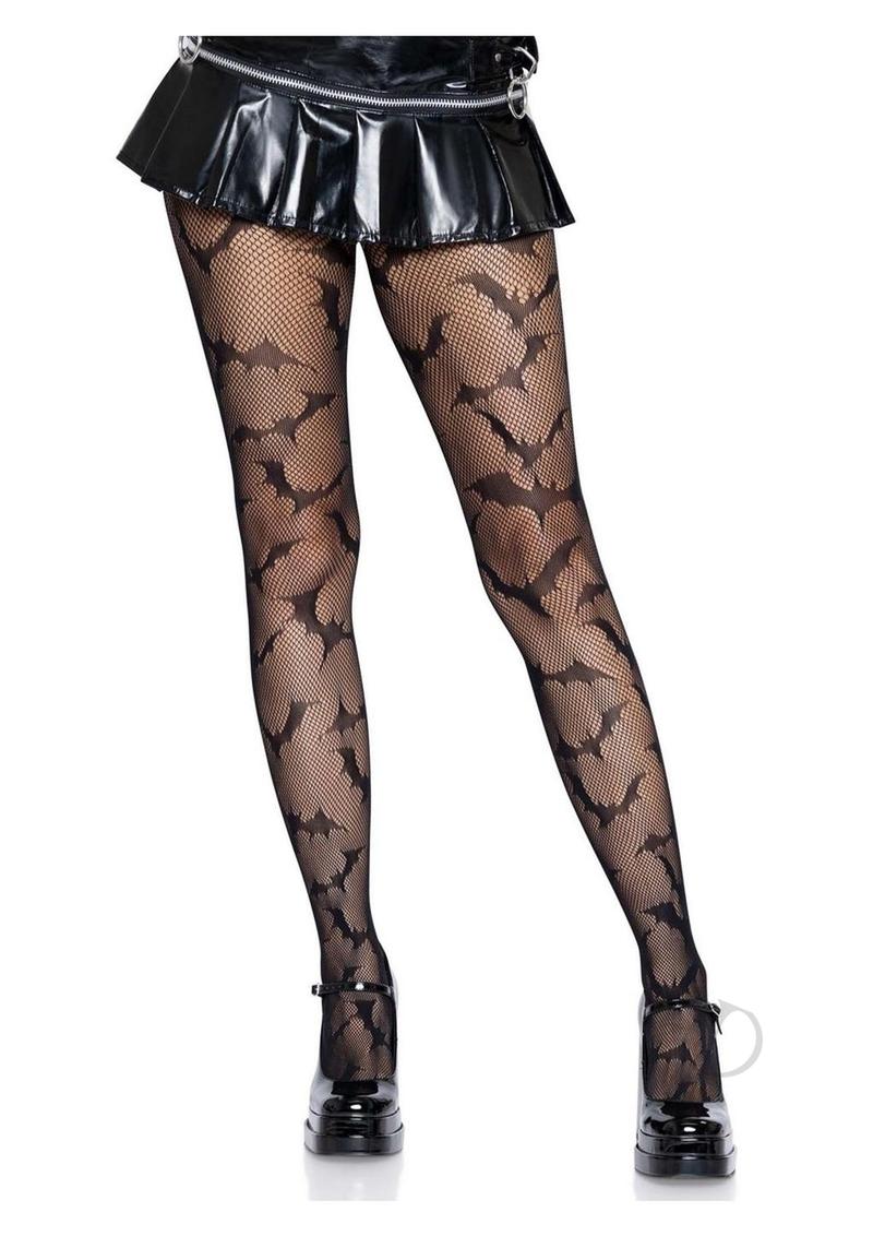 Leg Avenue Bat Fishnet Tights Black O/S