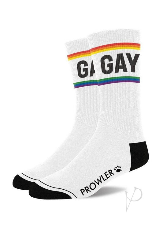 Prowler "Gay" Socks - White/Rainbow