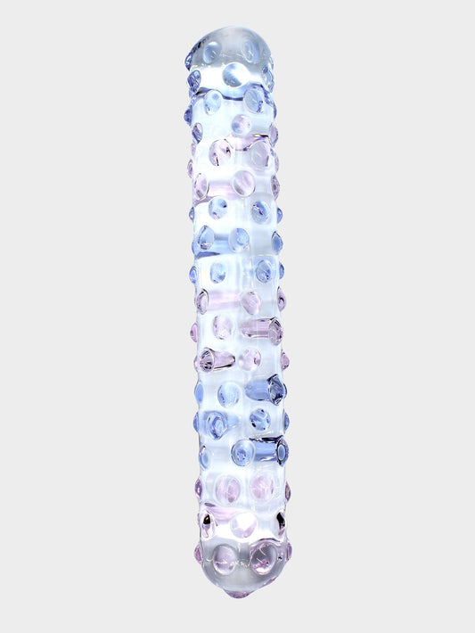 Glas Purple Rose Nubby Dildo