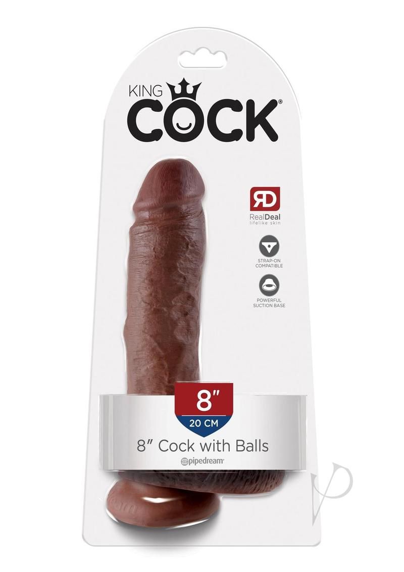 King Cock Dildo with Balls 8in