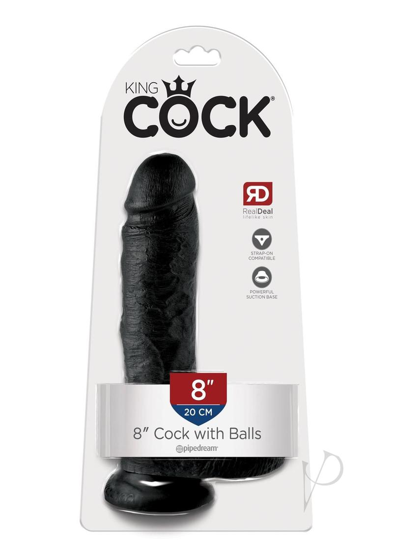 King Cock Dildo with Balls 8in