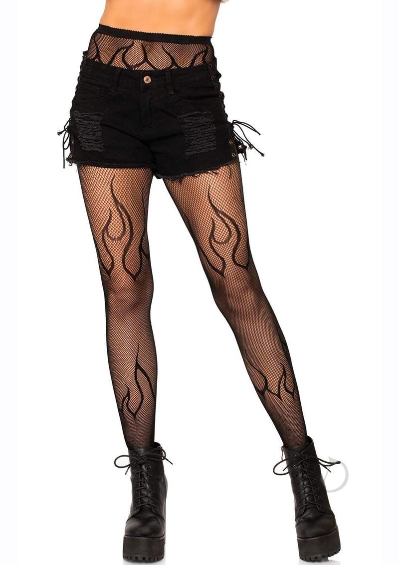 Leg Avenue Flame Net Tights Black