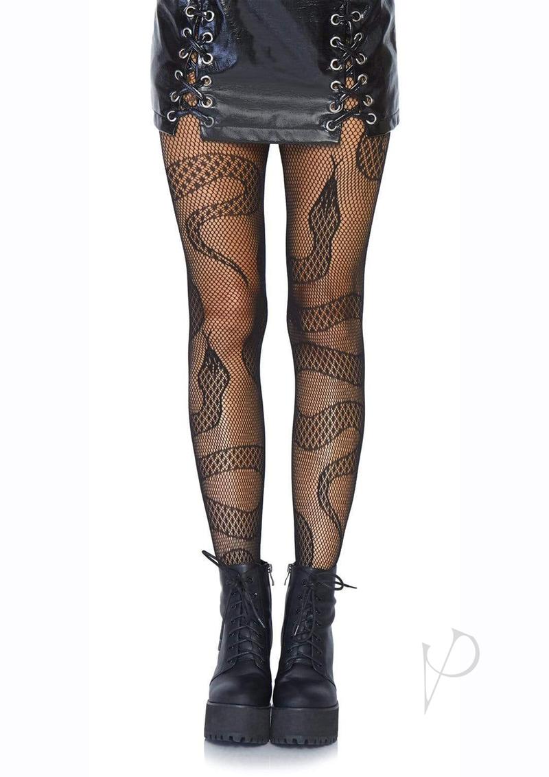 Leg Avenue Snake Net Tights Black