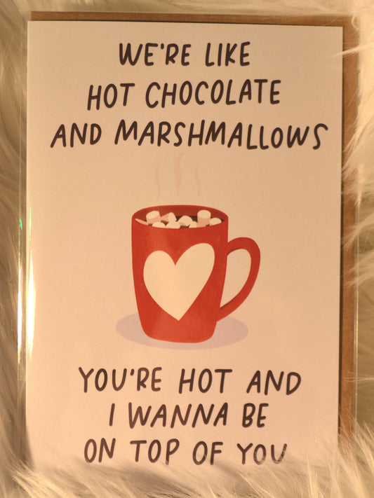Sleazy Greetings Hot Chocolate and Marshmallows